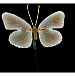 ENFEITE  BORBOLETA LED C/MOVIMENTO 40CM AM BIVOLT