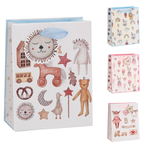 SACOLA PRES.32X42CM GLITTER BEBE