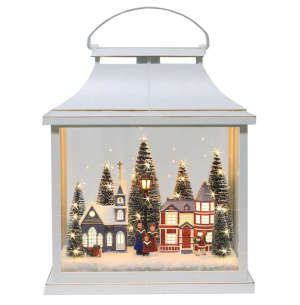  LAMPARINA VIDRO LED 30X35CM ÁRVORE/IGREJA