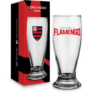 COPO VIDRO 200ML MUNICH FLAMENGO