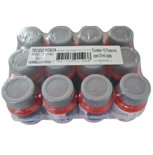 TINTA TECIDO FOS.37ML 12UN VERMELHO
