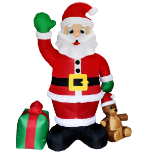 INFLÁVEL PAPAI NOEL 240CM LED C/URSO PRESENTE BIVOLT
