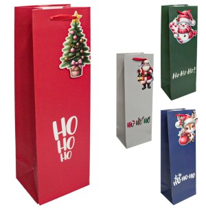 SACOLA PRES.GARRAFA 12X36CM HO HO HO 