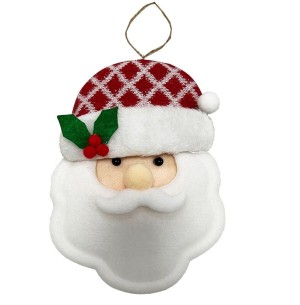  ENFEITE ROSTO PAPAI NOEL 10CM 2UN
