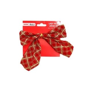  ENFEITE LAÇO 15CM VM LINHAS DR GLITTER