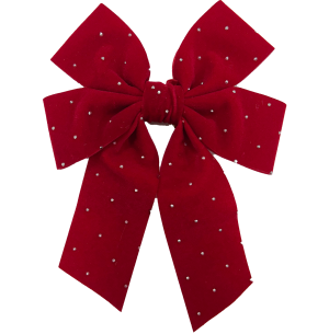 ENFEITE LAÇO 10CM 2UN VELUDO VM STRASS