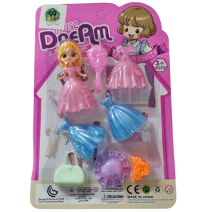 BONECA MAGRA TROCA ROUPA 8CM 7PÇS