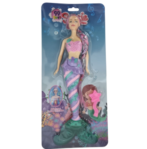 BONECA LUZ 34CM SEREIA COM ACESSÓRIOS