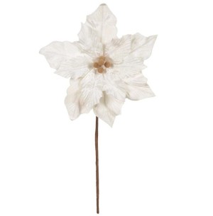 FLOR BICO DE PAPAGAIO VELUDO 25CM BRANCO 