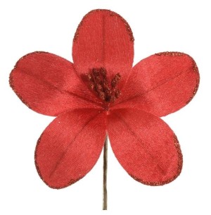 BICO DE PAPAGAIO VELUDO GLITTER 14CM VERMELHO