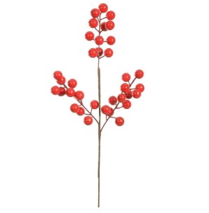  ENFEITE GALHO AZEVINHO 24CCM VERMELHO