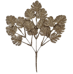 ENFEITE GALHO GLITTER COSTELA DE ADÃO 37CM ROSÉ 