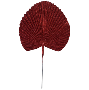 ENFEITE GALHO GLITTER PALMEIRA 40CM VERMELHO