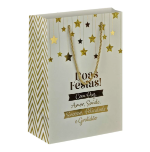 SACOLA PRES.19X27CM BOAS FESTAS