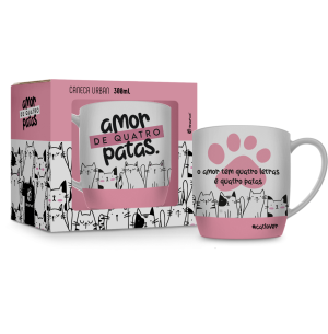 CANECA PORC.300ML URBAN AMOR DE QUATRO PATAS CAT