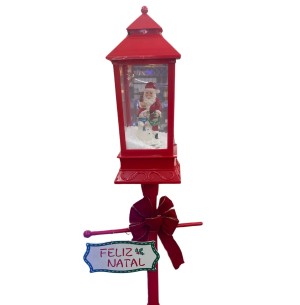 POSTE NATALINO VERMELHO C/ PAPAI NOEL