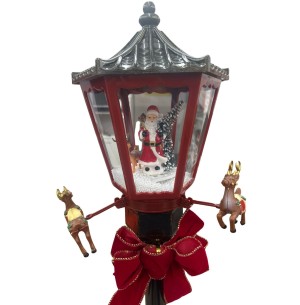 PISCA POSTE NATALINO COM PAPAI NOEL E RENAS 140CM