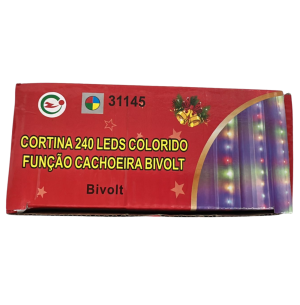  PISCA CORTINA 240 LEDS COLOR F. CACHOEIRA FIO DE FADA
