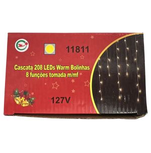 25N PISCA CASCATA 208 LEDS 8F AM 5M BOLINHA