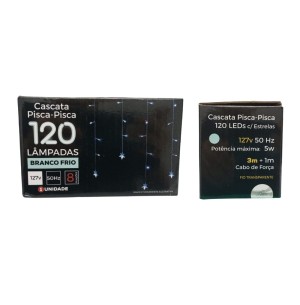 PISCA CASCATA 120 LEDS FT 8F 3M BR ESTRELA
