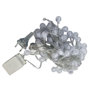 PISCA CORTINA 60 LEDS FT 8F 2.5M BR BOLINHA CRISTAL BIVOLT