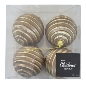  BOLA CX 8CM 4UN DR ENVELHECIDA