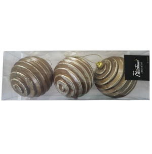  BOLA CX 10CM 3UN DR ENVELHECIDA