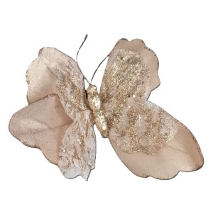 FLOR BICO DE PAPAGAIO BORBOLETA GLITTER 30CM ROSE