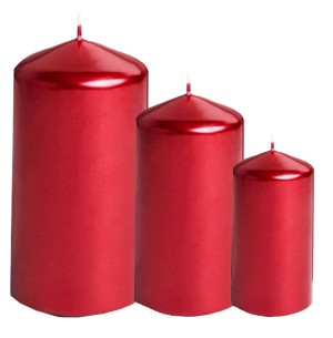 VELA PARAFINA 14CM/9CM/6CM VM/DR 3UN