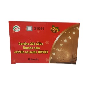  PISCA CASCATA 224 LEDS BR C/ESTRELA NA PONTA BIVOLT