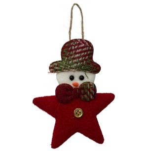  ENFEITE BONECO ESTRELA 13CM XADREZ/VM