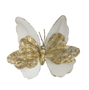 FLOR BICO DE PAPAGAIO BORBOLETA GLITTER 30CM ROSE