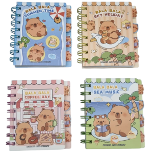 BLOCO ANOT.ESPIRAL 10X11CM 80FLS BALA CAPIVARA