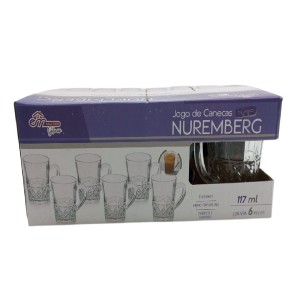 CANECA VIDRO 117ML 6UN NUREMBERG