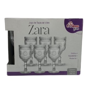 TAÇA VIDRO 230ML 6UN ZARA