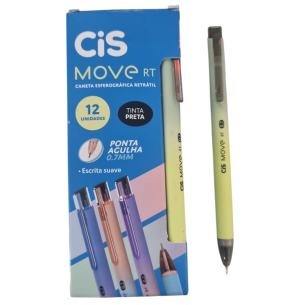 CANETA ESFER.MOVE RT 0.7 12UN PRETA
