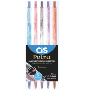 CANETA ESFER.RT PETRA 0.7 5UN 5 CORES
