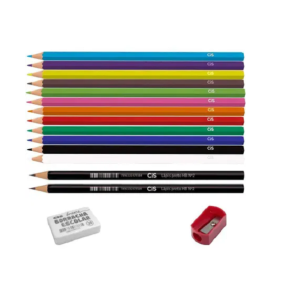 LÁPIS COR SEXT.12 CORES+KIT ESCOLAR