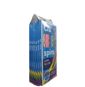 LÁPIS COR SPIRO 12 CORES C/6CX