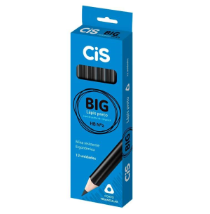LÁPIS PRETO HB Nº2 TRIANGULAR BIG 12UN 