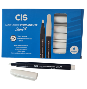 MARCADOR PERM.SLIM.1-2 6UN BRANCO