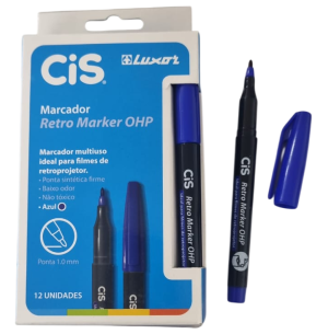 MARCADOR RETROPROJETOR 1.0 12UN AZUL