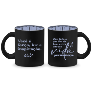 CANECA VIDRO DIAM.MET.LATA 300MLVOCE É FORÇA LUZ INSPIRAÇÃO