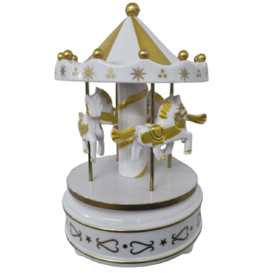 CARROSSEL MUS.AC.PLAST.18CM DOURADO