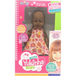 BONECA YUKINHA BABY 33CM NEGRA