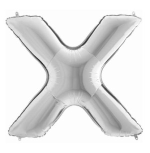 FESTA BALÃO PRATA 40CM LETRA X 2UN