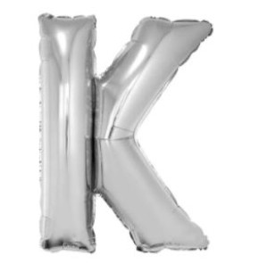 FESTA BALÃO PRATA 40CM LETRA K 2UN