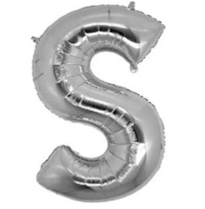 FESTA BALÃO PRATA 40CM LETRA S 2UN