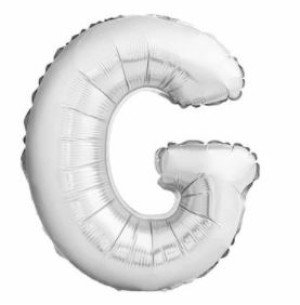 FESTA BALÃO PRATA 40CM LETRA G 2UN