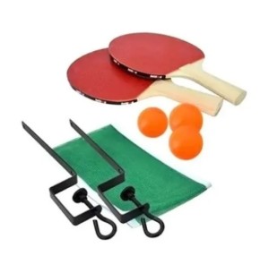 RAQUETE PING PONG KIT 3 BOLAS REDE
